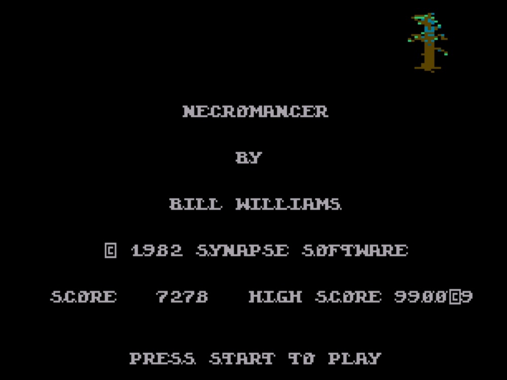 Title Screen of Necromancer for Atari 8 Bit